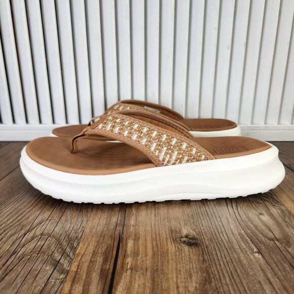 Hey Dude Tide Womens Sz 9 Brown Macaroon Casual Comfort Boho Flip Flops Sandals - Picture 3 of 9